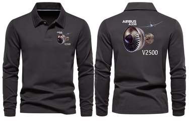 AIRBUS A330 V2500 LONG SLEEVE POLO